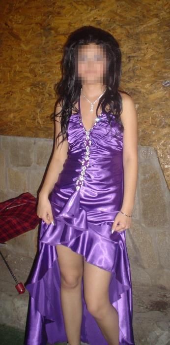 Лилава бална абитуриентска рокля