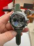 omega seamaster chronograh silver green