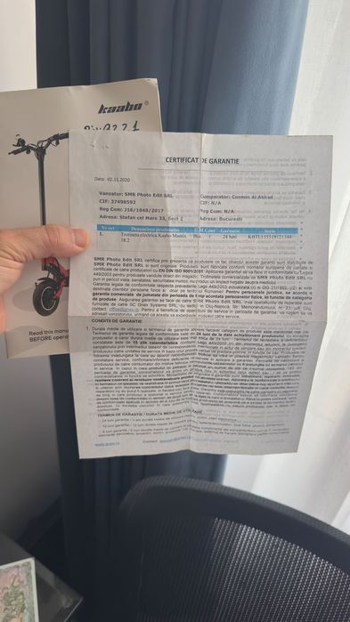 trotineta Kaabo Mantis electrica cu acte pret 2500 lei FIX