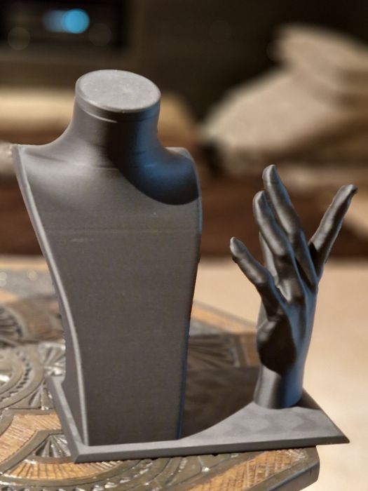 Suport bijuterii bust cu capac și mână