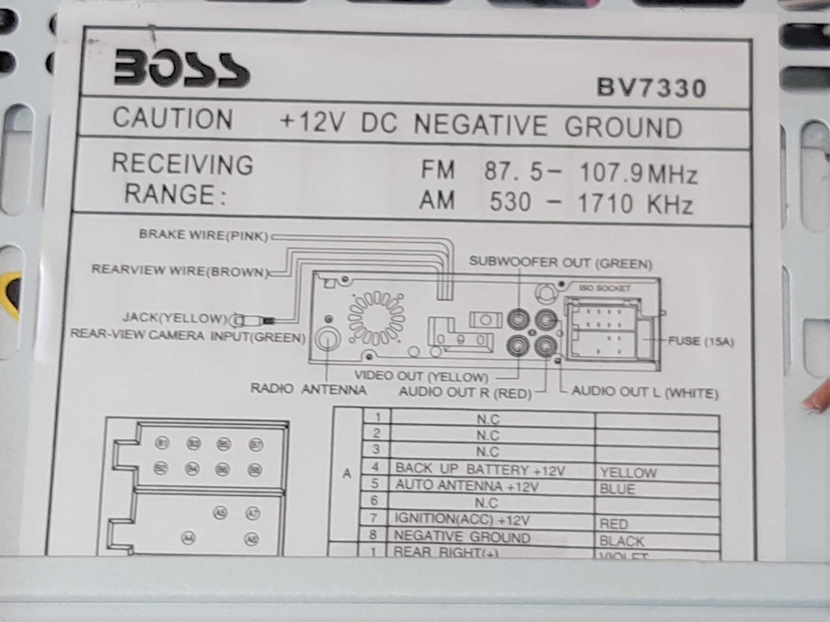 DVD/MP3/CD auto Boss BV7330 3.2"inch/320W