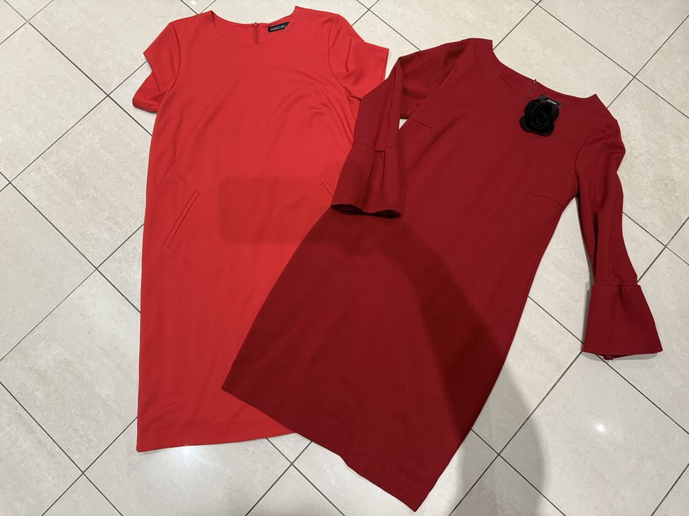 Червена рокля Marco Polo;Копринена  Zara L;Marc Cain