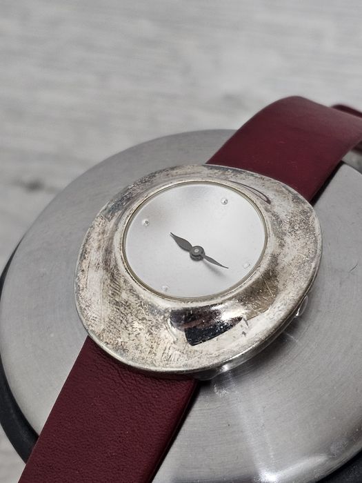 Ceas Lux Dama Robert Lee Morris Moon Crater Quartz Argint 1995 Vintage