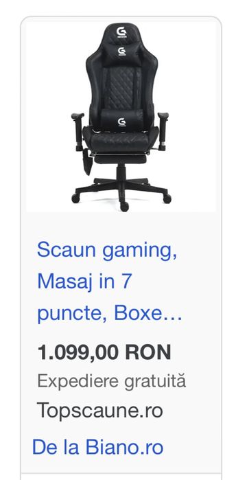 Scaun Gaming-ca nou- Led+Masaj