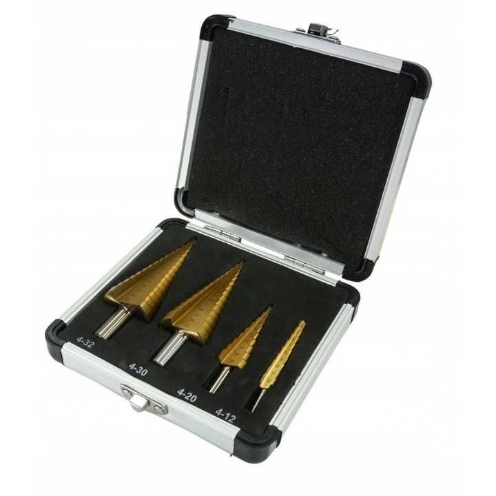 Set 4 burghie freza conica metal in trepte 4-32mm (V05050)