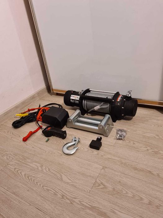 Troliu electric cu telecomanda 12V, 6.5cp, 6.1T (13500lbs) cablu otel