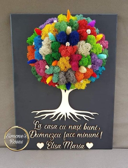 Tablouri personalizate cu licheni pt. mama, bunici, prietene, surori,