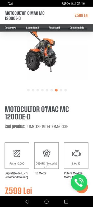 Motocultor OLEOMAC cu freza si accesorii