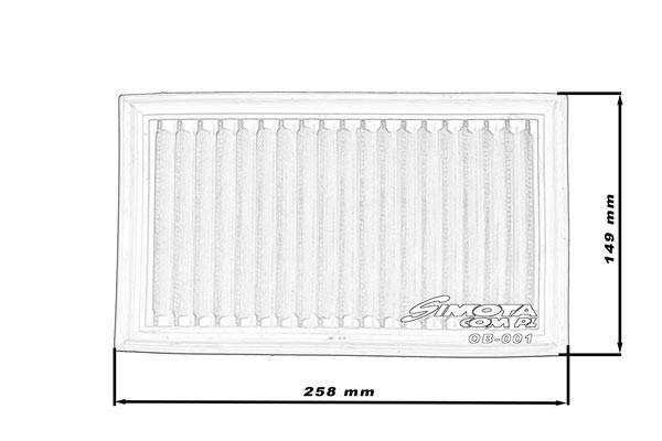 Simota панелен спортен филтър OB001 258x149mm BMW БМВ E30 E36 E34