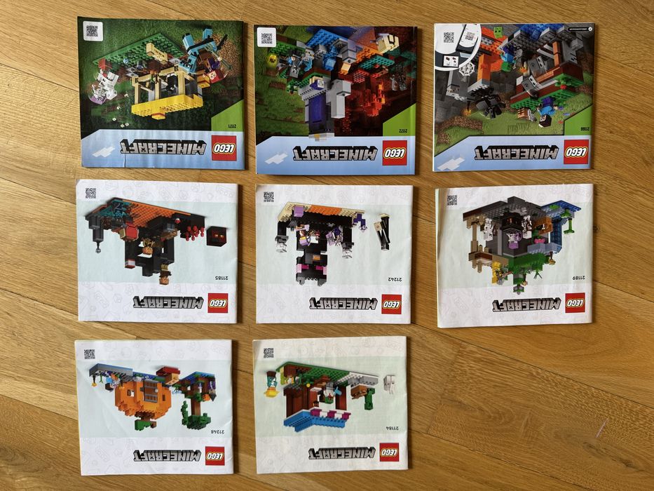 Продавам 8 оригинални LEGO Minecraft комплекта