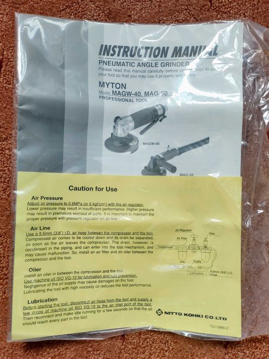 Polizor unghiular pneumatic 12.000 rpm, profesional