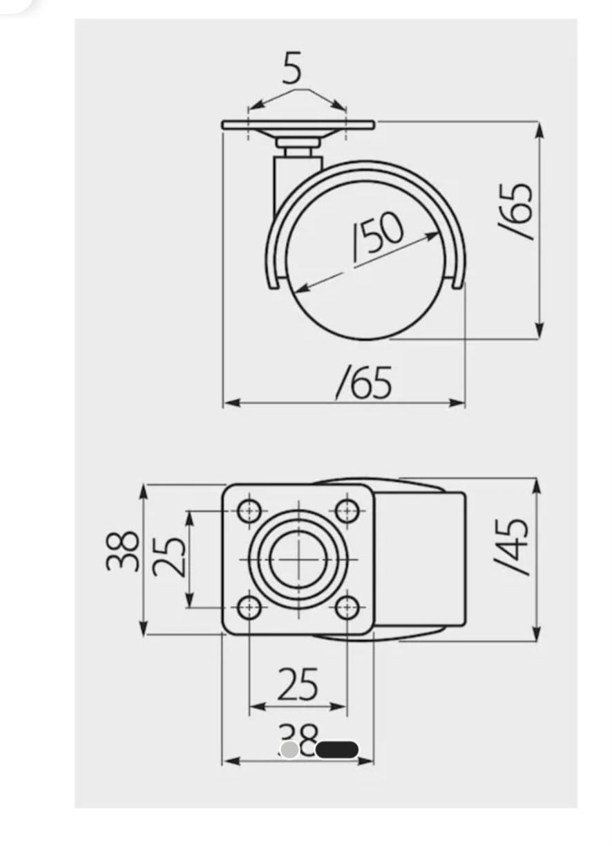 Rotile/ roți noi cu flanșă metalică pt mobila