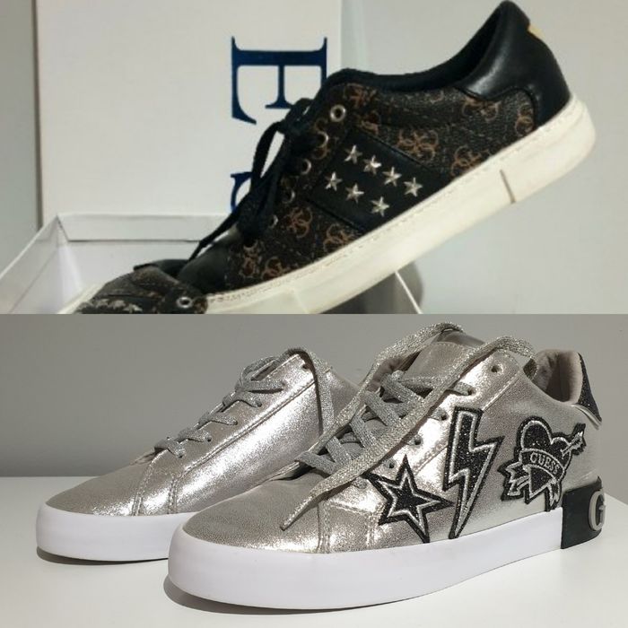 Обувки Guess оригинални сребърни и черни