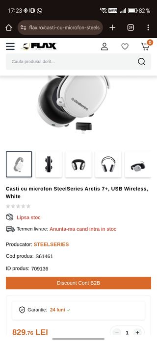 Căști steelseries arctis7+ wireless