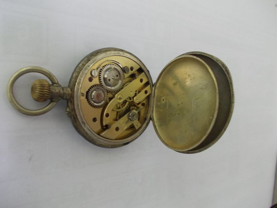 Ceas vechi de buzunar din argint JS&C defect