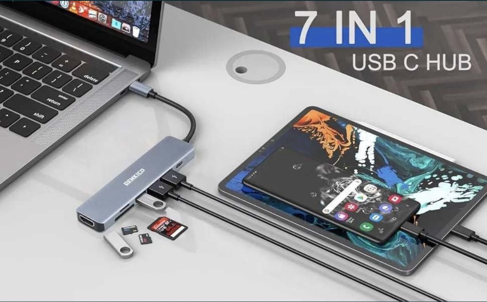 Hub  DEMKICO - 7 in 1 USB-C Hub Multiport!! NOU!!