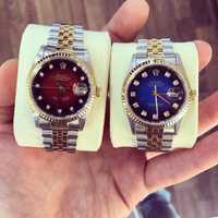 Rolex Datejust Silver Gold Blue&Red
