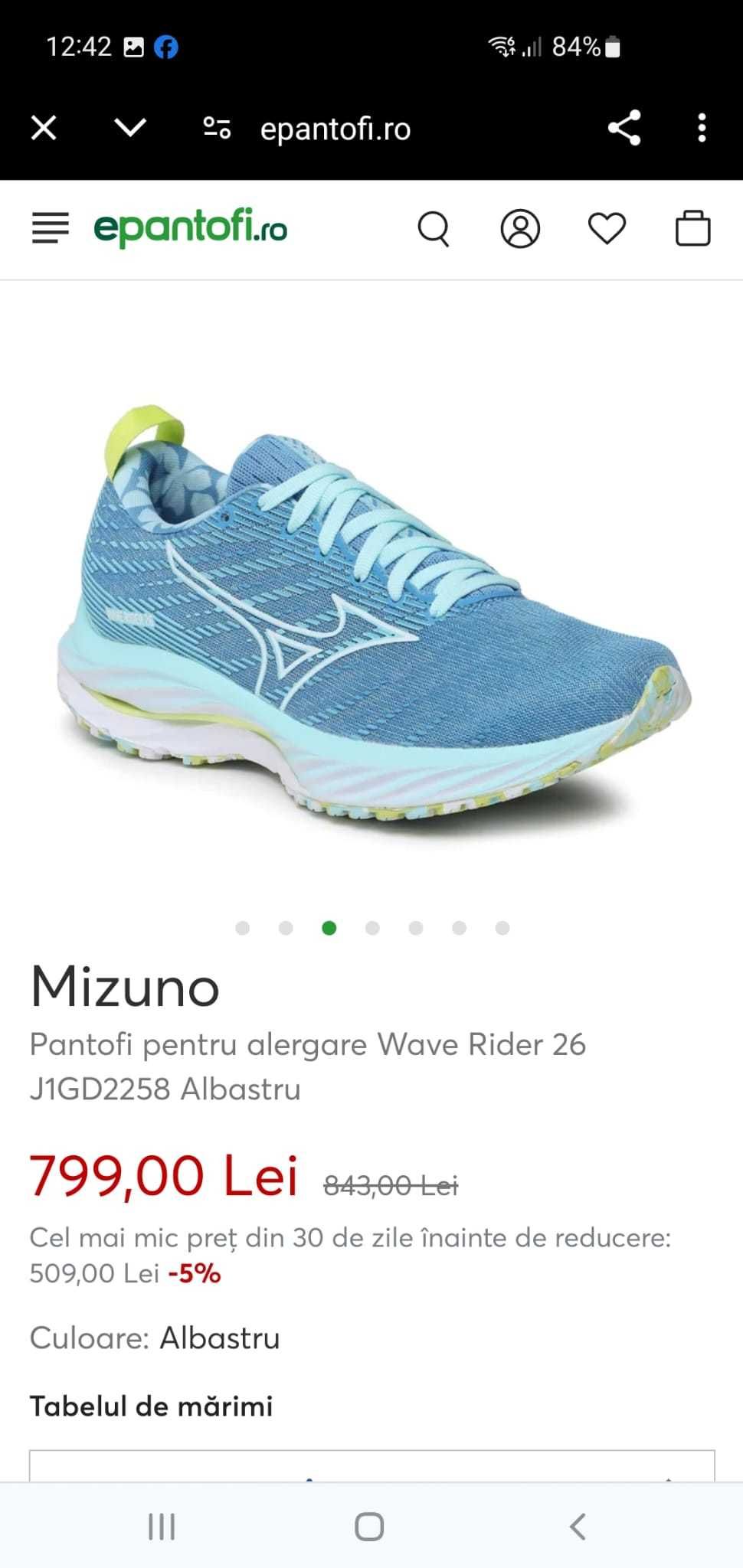 Vand adidasi Mizuno Wave Rider 26 masura 41 originali noi cu eticheta