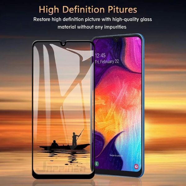 Samsung Galaxy A80 A70 A40 A10 / 5D ЦЯЛО ЛЕПИЛО Стъклен протектор