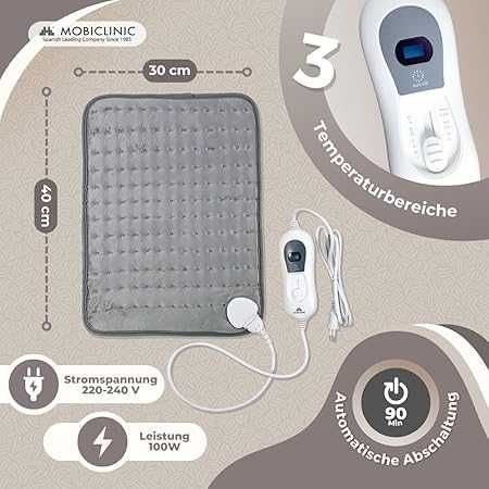 Mobiclinic Нагревателна подложка, Термо възглавница 100W ,  40 x 30 см