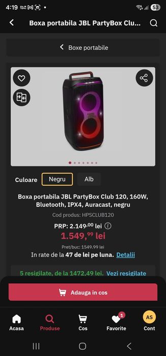 Jbl partybox club 120