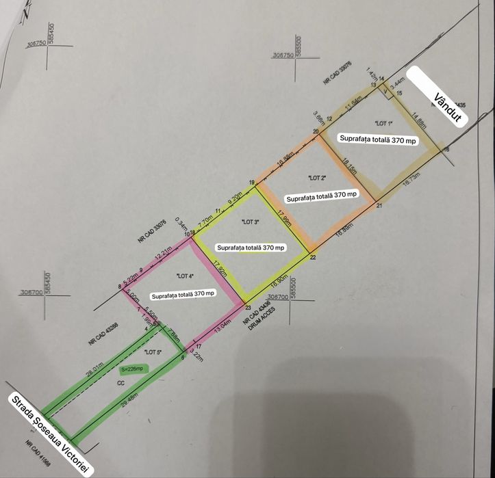 Teren in Adunatii Copaceni la DN5A Sos.Victoriei la 12 km de Bucuresti