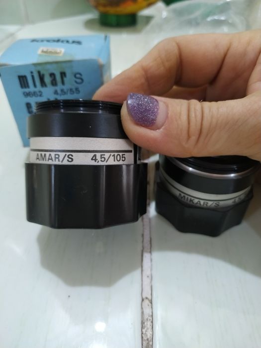 Фотовспышка "Электроника В5-21", фотообъективы MiKAR/S AMAR/S