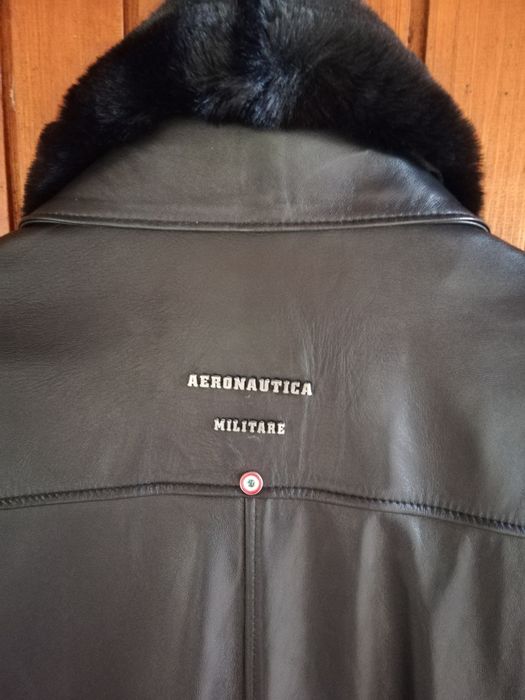 Geaca piele bărbati Aeronautica Militare Aviator xl