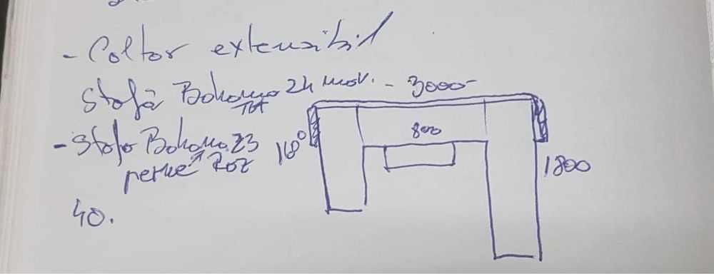 Canapea coltar extensibila pentru living