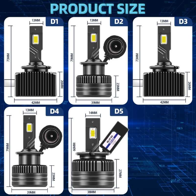 Set 2 Becuri LED D5S 110W 20.000LM 6000K