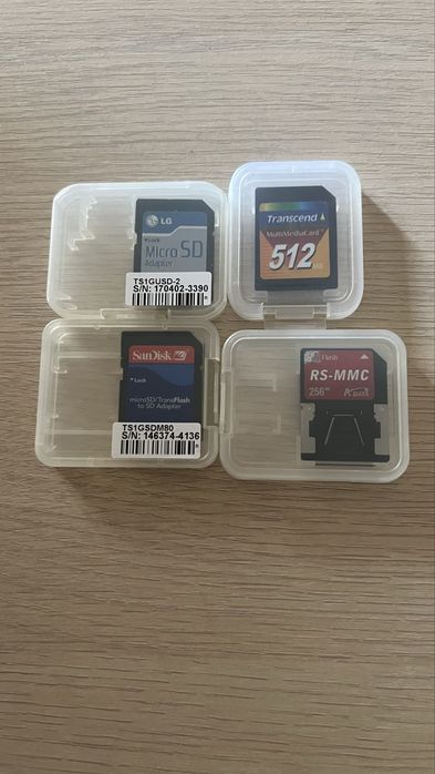 Карты памяти Transcend, Sandisk, LG
