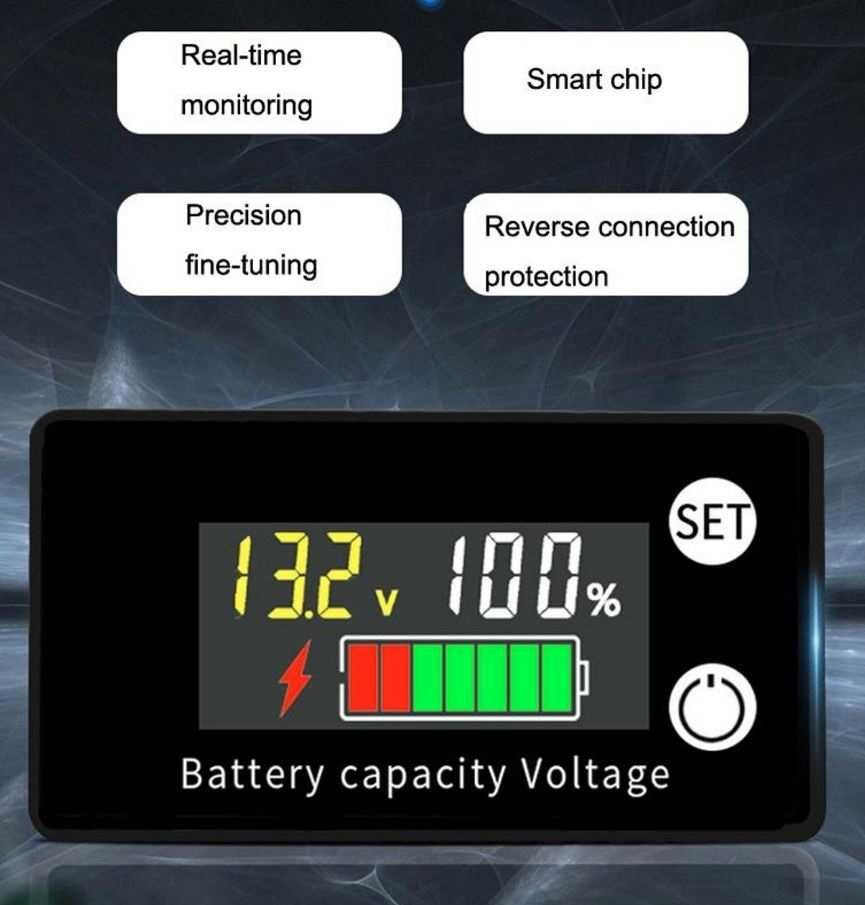 Tester monitor SOC acumulator solar fotovoltaic vehicul 8 - 100V