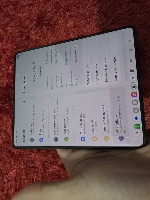 -Samsung Z Fold 5, ca Nou, 512Gb, 12Ram, folosit foarte puțin, Black,