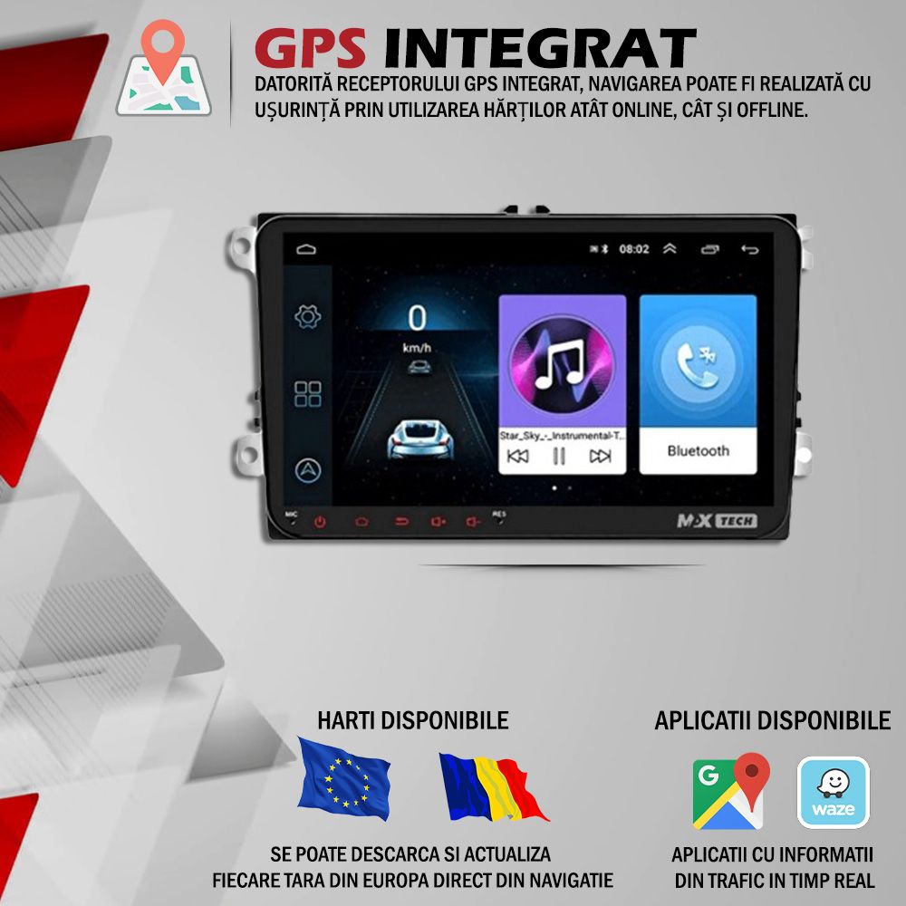 Navigatie Android Volkswagen Skoda Seat dedicata, WIFI,GPS,USB, BT