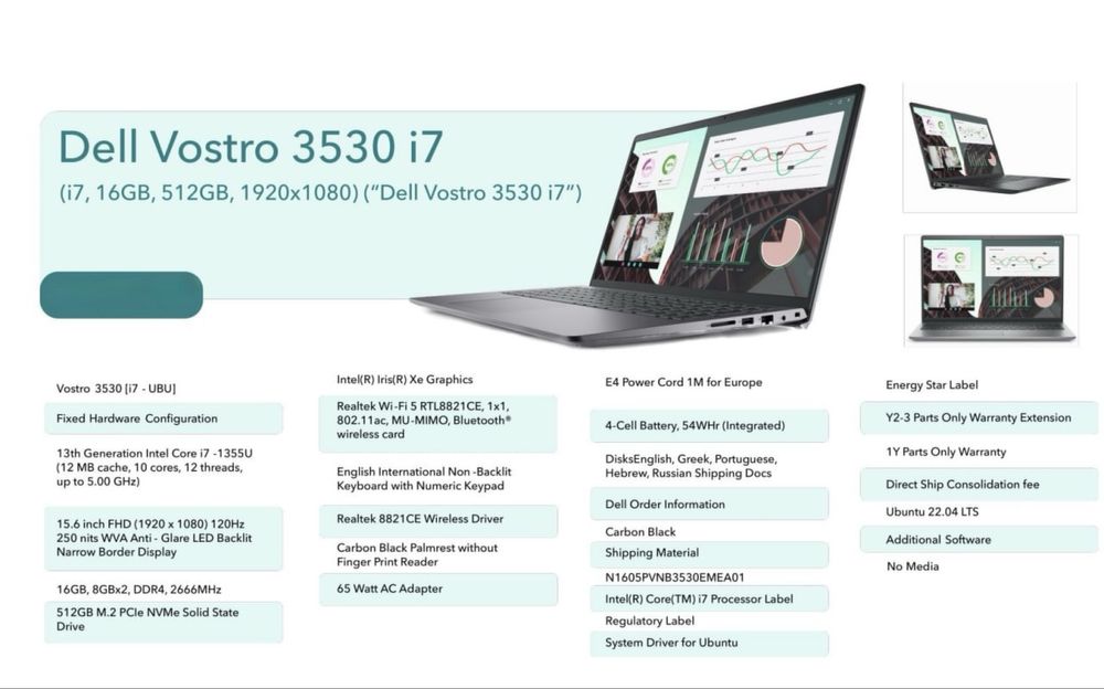 Dell Vestro 3530 Ноутбук