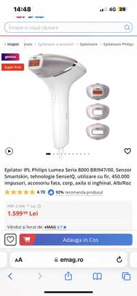 Epilator IPL Philips Lumea Seria 8000 BRI947/00