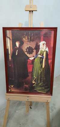 Картина от пъзел:Arnolfini Portrait.B рамка със стъкло.72х53сm.