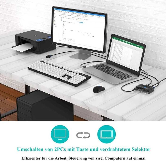 MT-VIKI comutator USB cu 2 intrări și 4 ieșiri