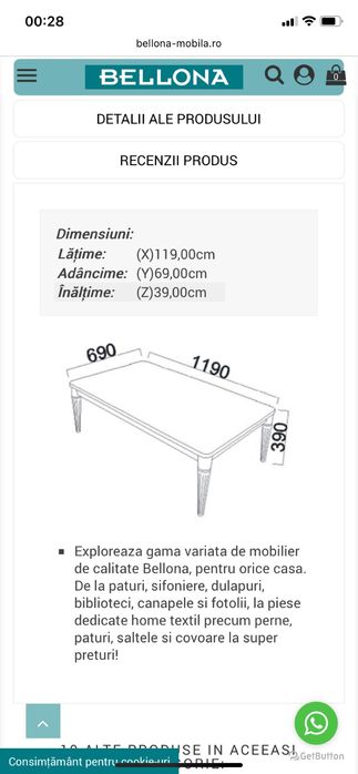 Masuta de cafea Setra