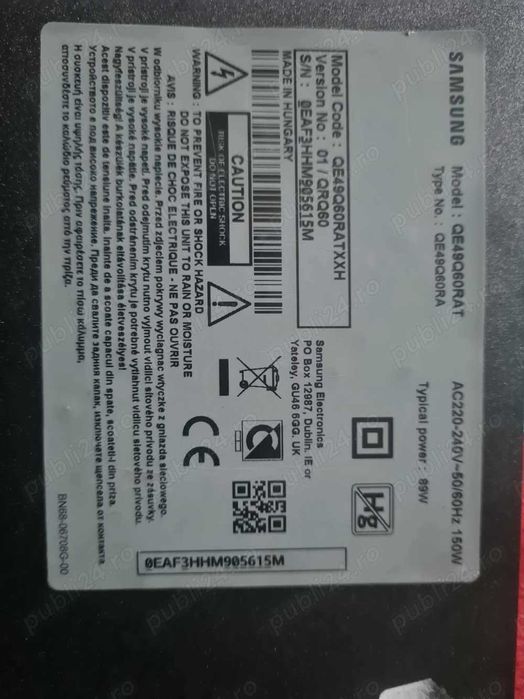 Placa de baza si sursa+barete led-TV Samsung SMART-QE49Q60RAT