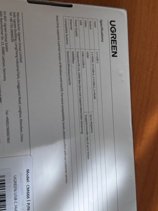 Docking Station 6-1 pentru Steam deck UGreen usb-c 100w