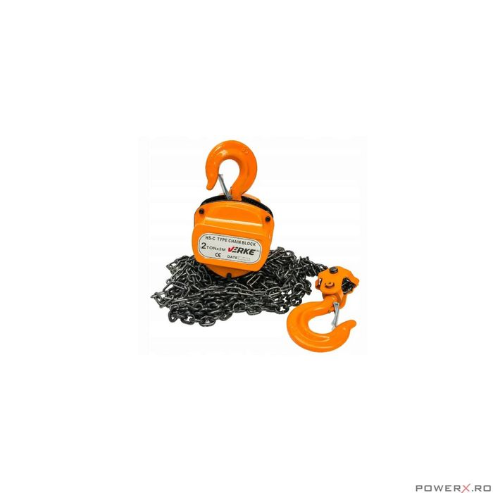 Macara, palan manual cu lant 2000 kg, 2 tone Verke