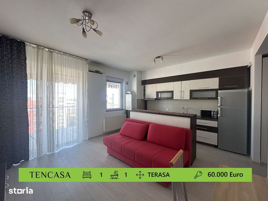 De vanzare apartament 1 cam, cf 1 sporit, terasa etaj 8/10, Ared Uta