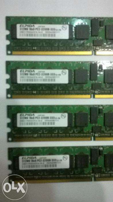 Memorii DDR2-ELPIDA 4x512Mb 1Rx8 PC2-3200R-333-400MHz (kit de 2Gb)