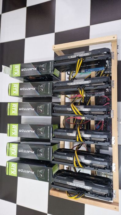 Риг за крипто 6 * rtx geforse 3070 no LHR