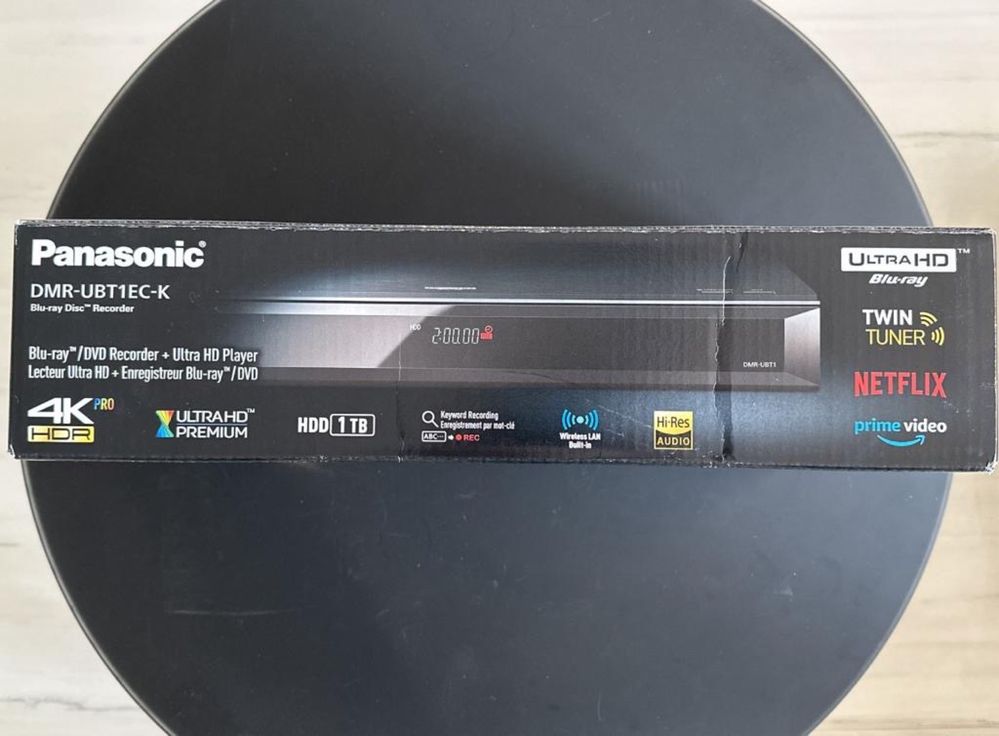 Blu-Ray Recorder/Player Panasonic DMR-UBT1EC-K Ultra HD 4K PRO HDR Nou