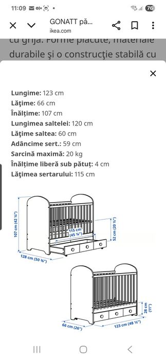 Patut ikea bebe si toddler 2 in 1