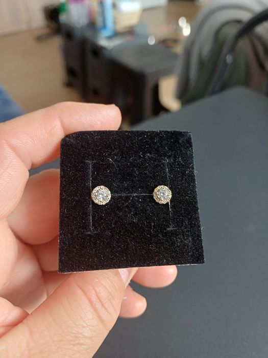 Cercei de aur galben de aur de 14 k