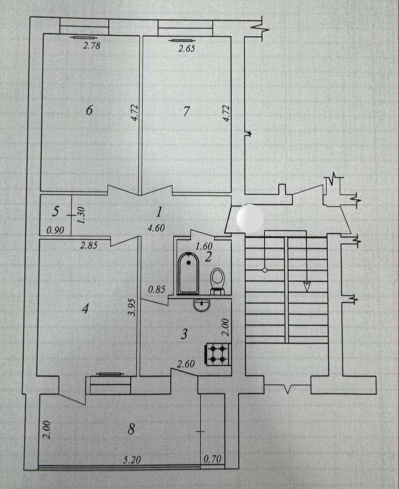 3 комнатная Ю.Раджабий без ремонта