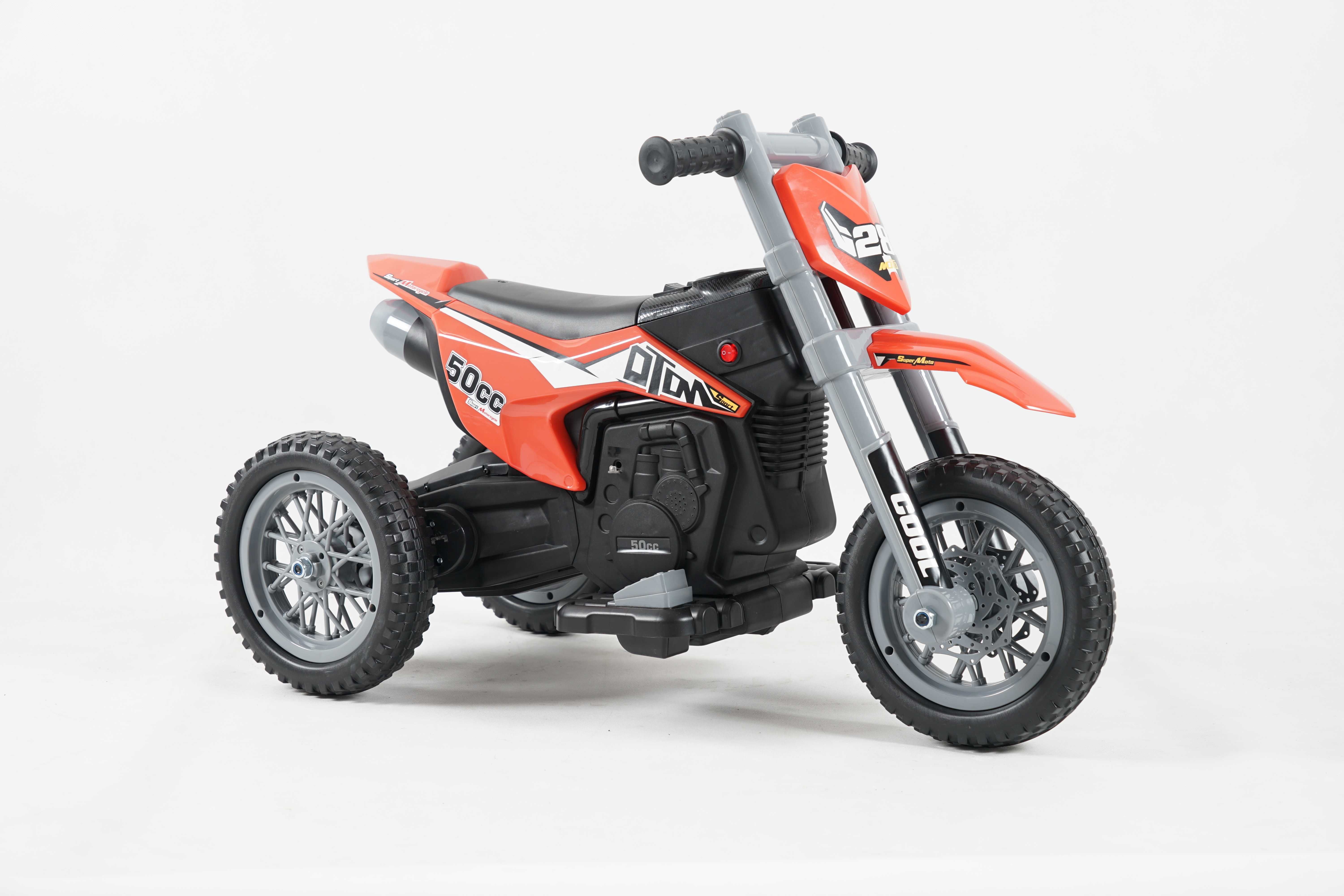 Motocicleta electrica cu 3 roti, Kinderauto Enduro 2x 30W 12V Orange